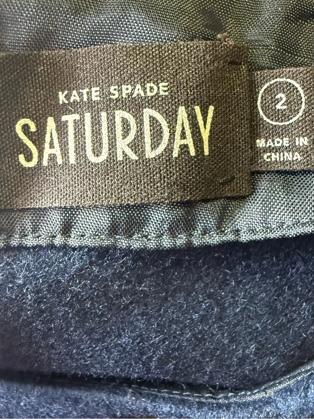 Kate Spade Saturday Navy Blue Wool Blend Skater Mini Skirt A-Line Flare Size 2